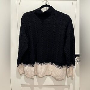 The White Housee Company Black & White Sweater
